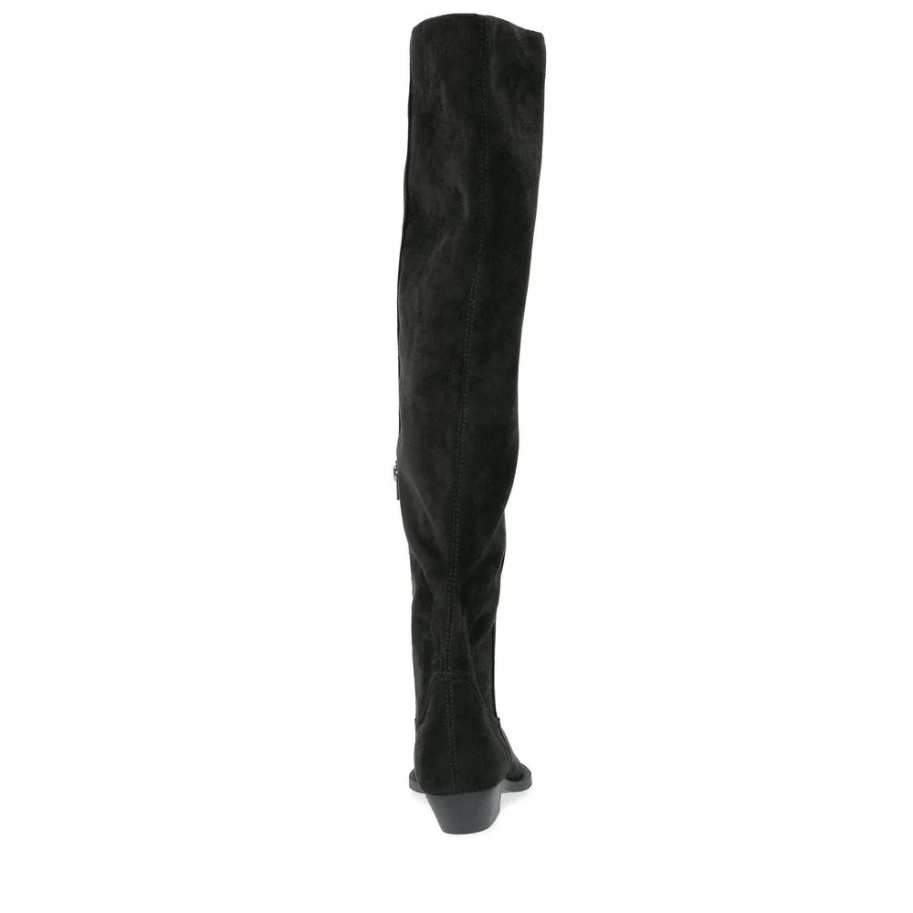 Time and Tru Women's Faux Suede‎ Western Over The Knee Boots Size 7W Wide Width